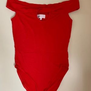 Revolve red bodysuit